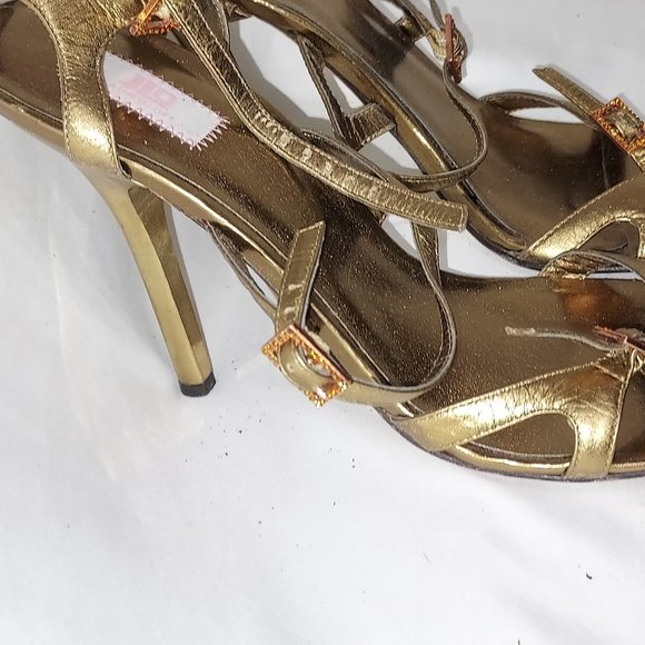 J-Lo Strappy Sandals Bronze color Size 10 - Picture 2 of 8